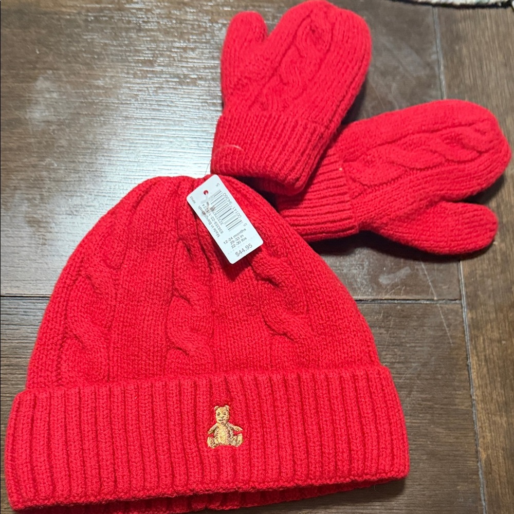 ❌SOLD❌ Baby GAP Red Knit Hat and Mittens Set for Kids